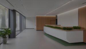 Anmeldung und Empfangstresen einer Klinik